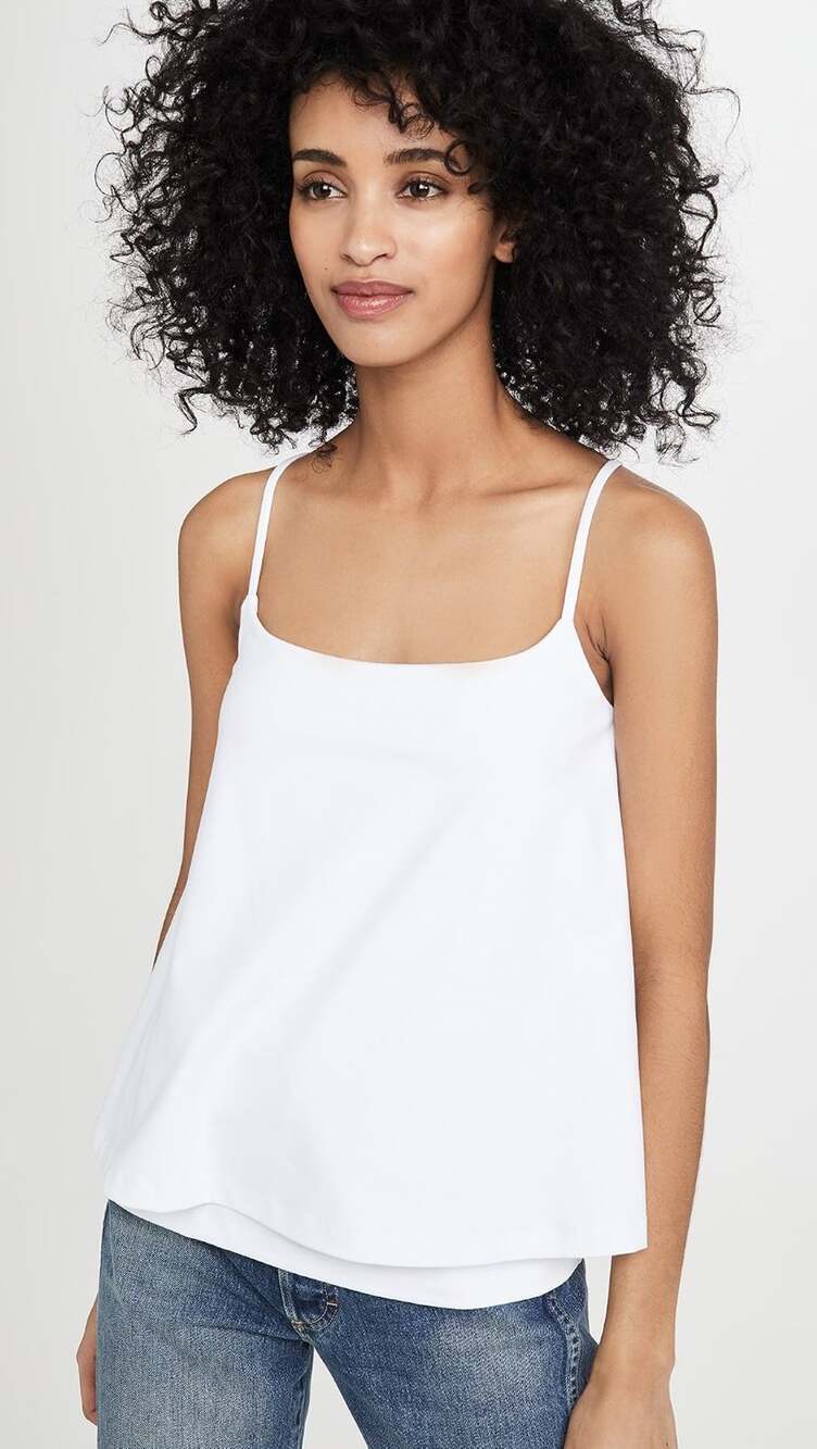 Susana Monaco Double Layer Tank Top in Sugar White
